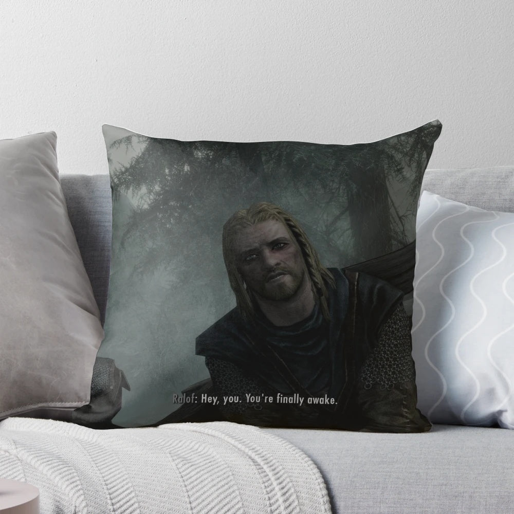 A soft, comfortable fantasy-inspired pillow featuring the Dragonborn symbol from The Elder Scrolls video game series.