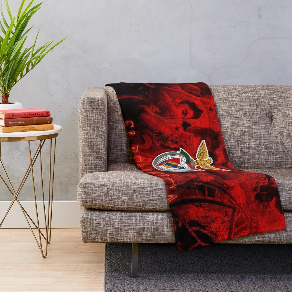 SL BENFICA Plush Blanket with Football/Soccer Team Logo