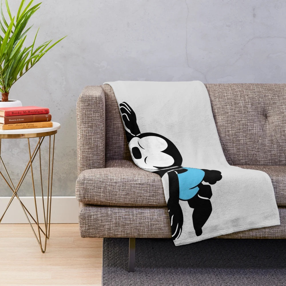 Sleepy Oswald the Lucky Rabbit Plush Blanket