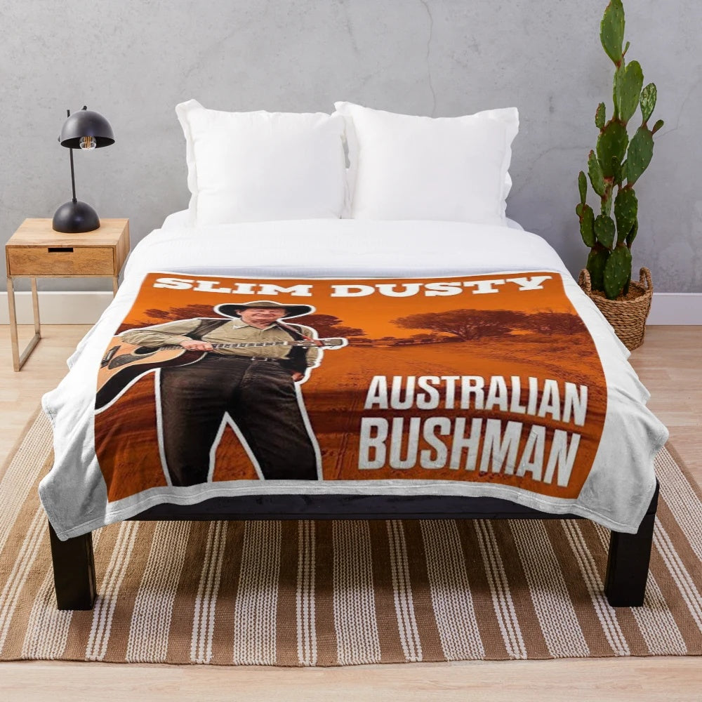 Cozy plush blanket featuring country music artist Slim Dusty inspired artwork