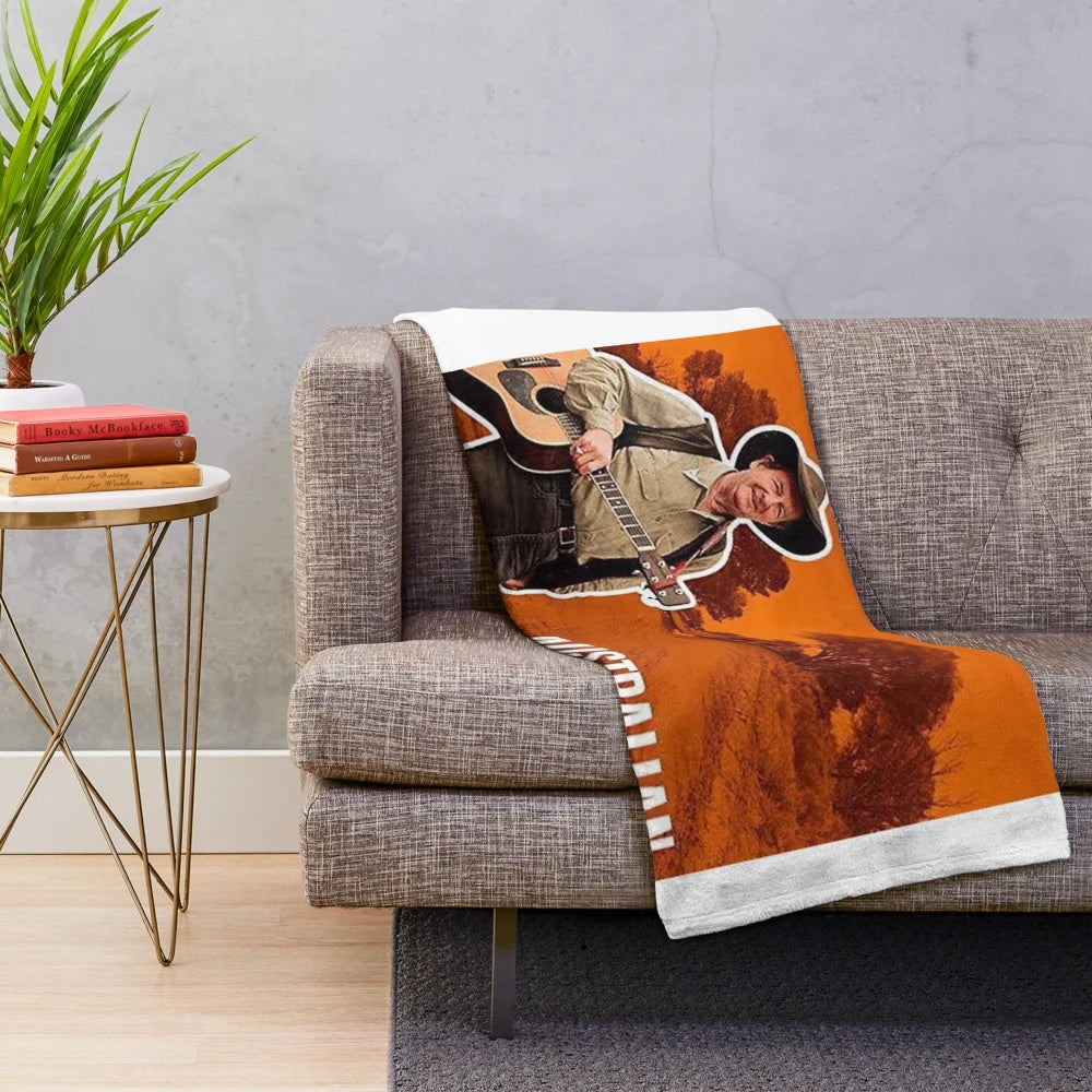 Cozy plush blanket featuring country music artist Slim Dusty inspired artwork