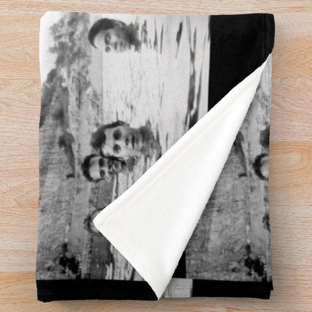 Slint-inspired plush blanket with band quote and sarcastic design