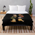 Soft and plush blanket featuring adorable and slippery snails