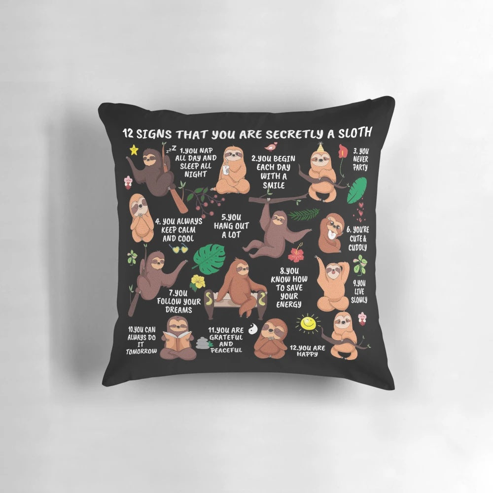 Plush pillow featuring a cute sloth design, perfect for sloth lovers