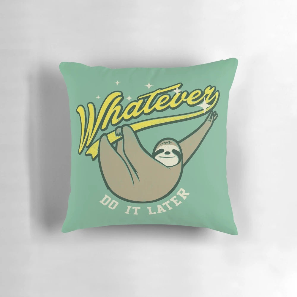Soft, plush pillow featuring a cute sloth design, perfect for napping and relaxing on campus.