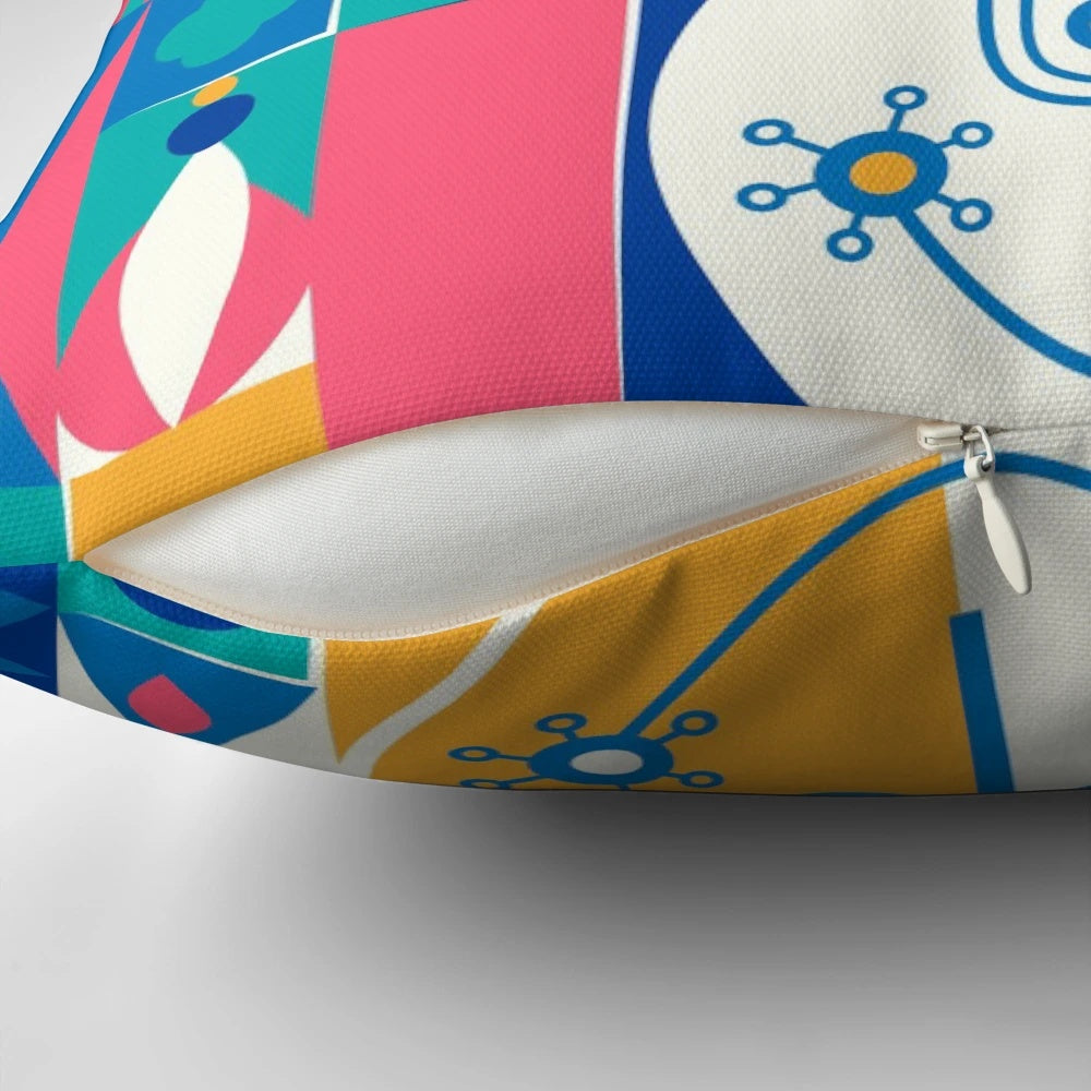 A soft, plush pillow featuring a whimsical "Small World" design, perfect for Disney and theme park enthusiasts.