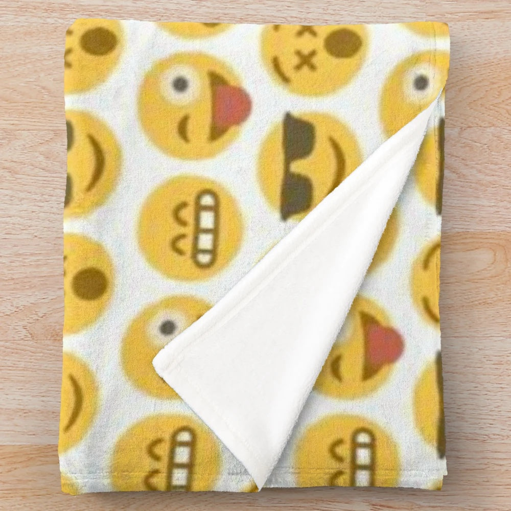 Cozy smile plush blanket with a cheerful smiley face design