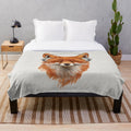 Smiling musical fox plush blanket