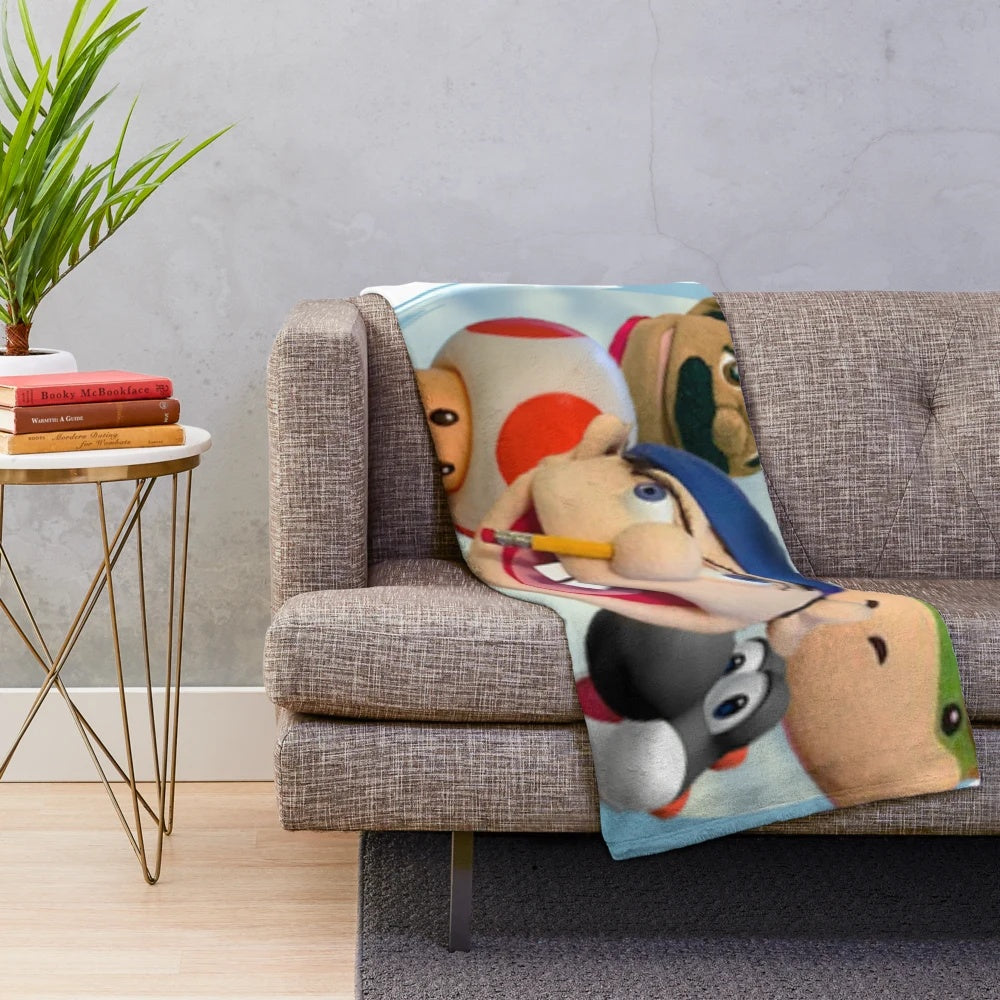SML Gang Plush Blanket featuring Jeffy, Bowser Jr., and CheafPeepee