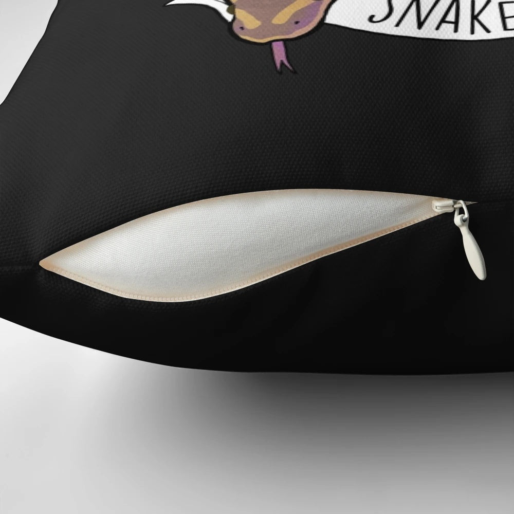 A plush, decorative pillow featuring a playful snake design, perfect for snake lovers and reptile enthusiasts.