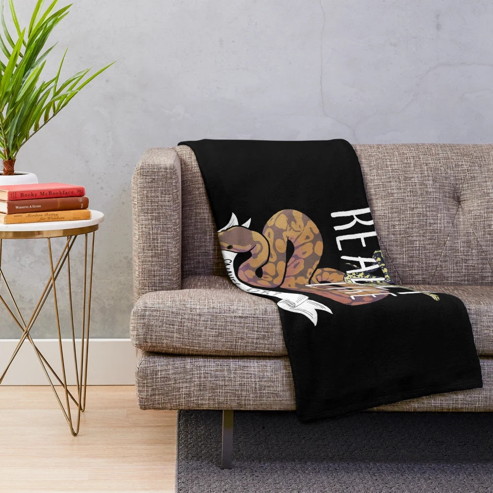 Snuggly plush blanket featuring a cute snake design for snake lovers