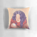 Soft and decorative snow aesthetic pillow with snowflakes and winter elements