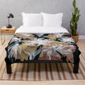 Soft and plush snow floral patterned blanket