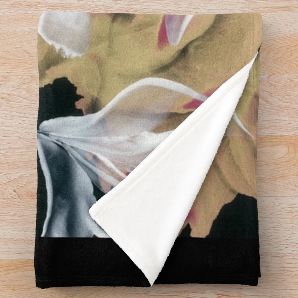 Soft and plush snow floral patterned blanket