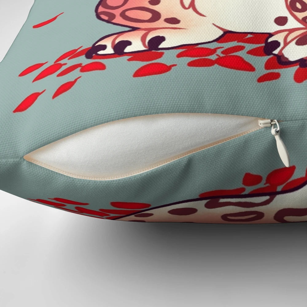 A cozy snow leopard cartoon pillow with the text "Who You Are Today is Plenty Good Enough