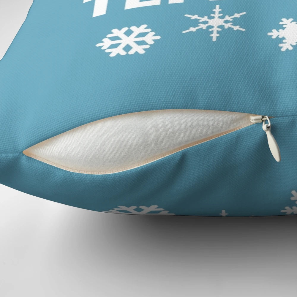 A plush Snow Miser character pillow for cozy holiday home decor.