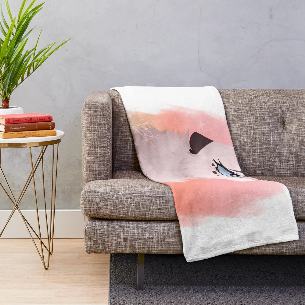 Soft and plush Snowfur-inspired blanket for warrior cat enthusiasts