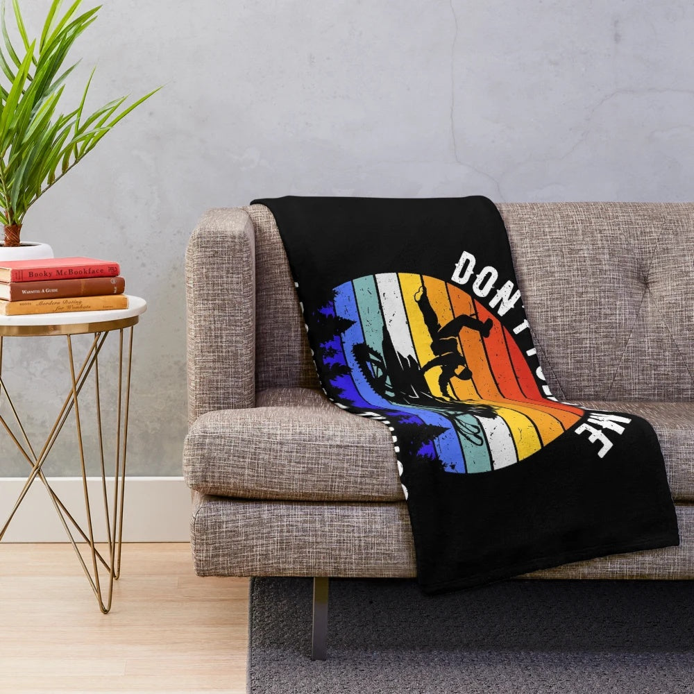 Snowmobile plush blanket with a vintage retro quote