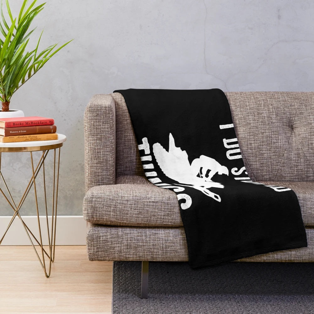 Snowmobile plush blanket for winter sport and outdoor enthusiasts
