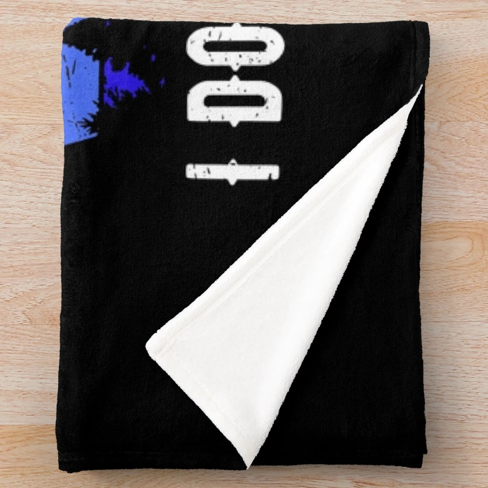 Snowmobile-themed plush blanket with a funny "Don't Follow Me I Do Stupid Things" vintage quote