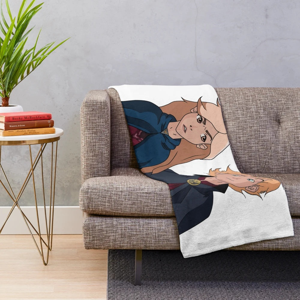 Sokeefe plush blanket featuring characters from the Keeper of the Lost Cities fantasy book series