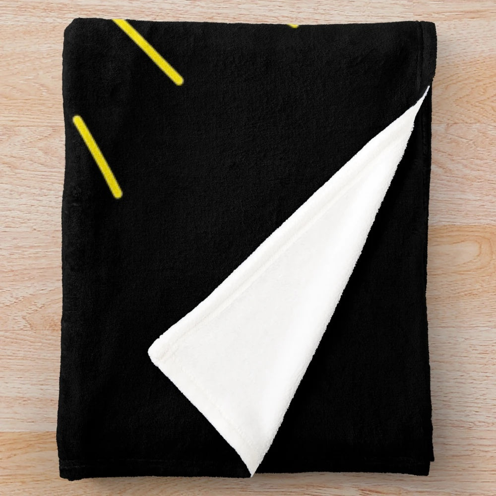 Cozy solar power plush blanket with retro sun and pun design