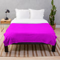 Fuchsia pink and coral solid color plush blanket