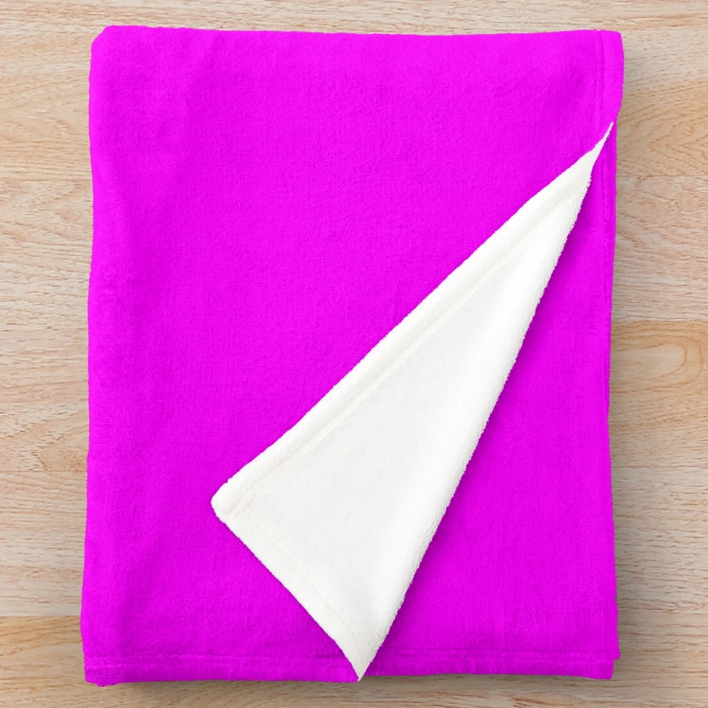 Fuchsia pink and coral solid color plush blanket