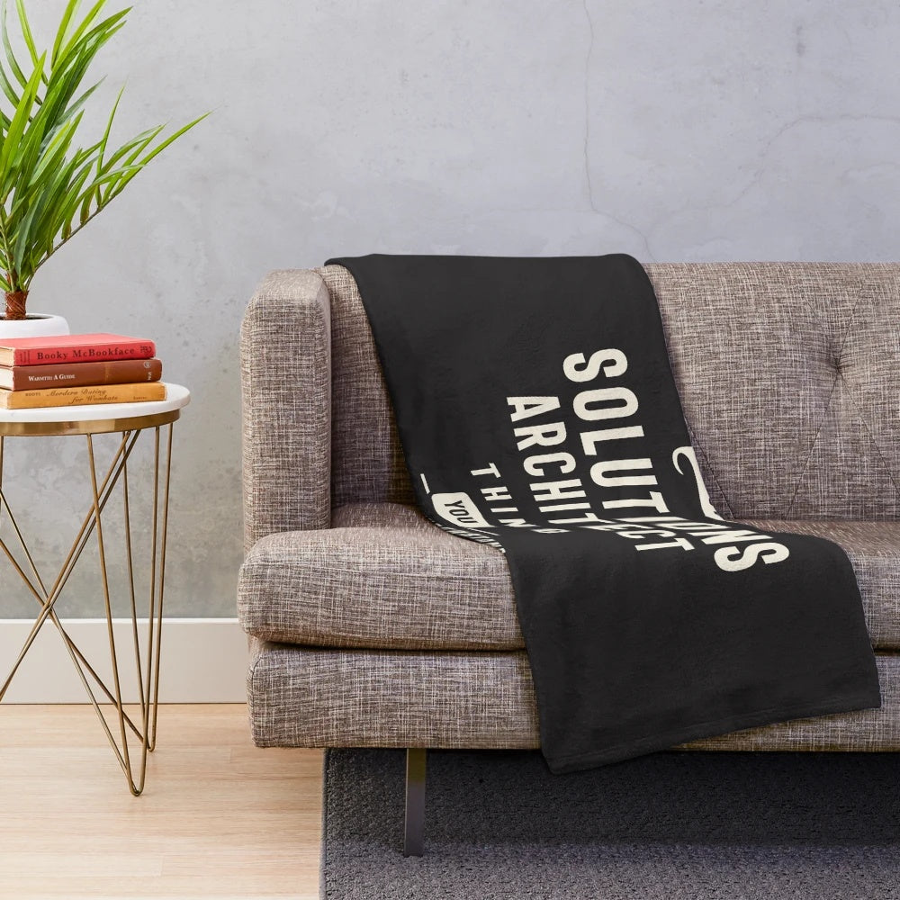 Solutions architect plush blanket with a funny occupation design