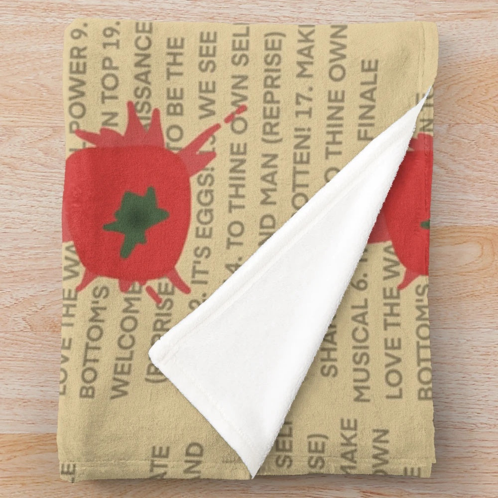 Something Rotten! inspired plush blanket with theatrical elements