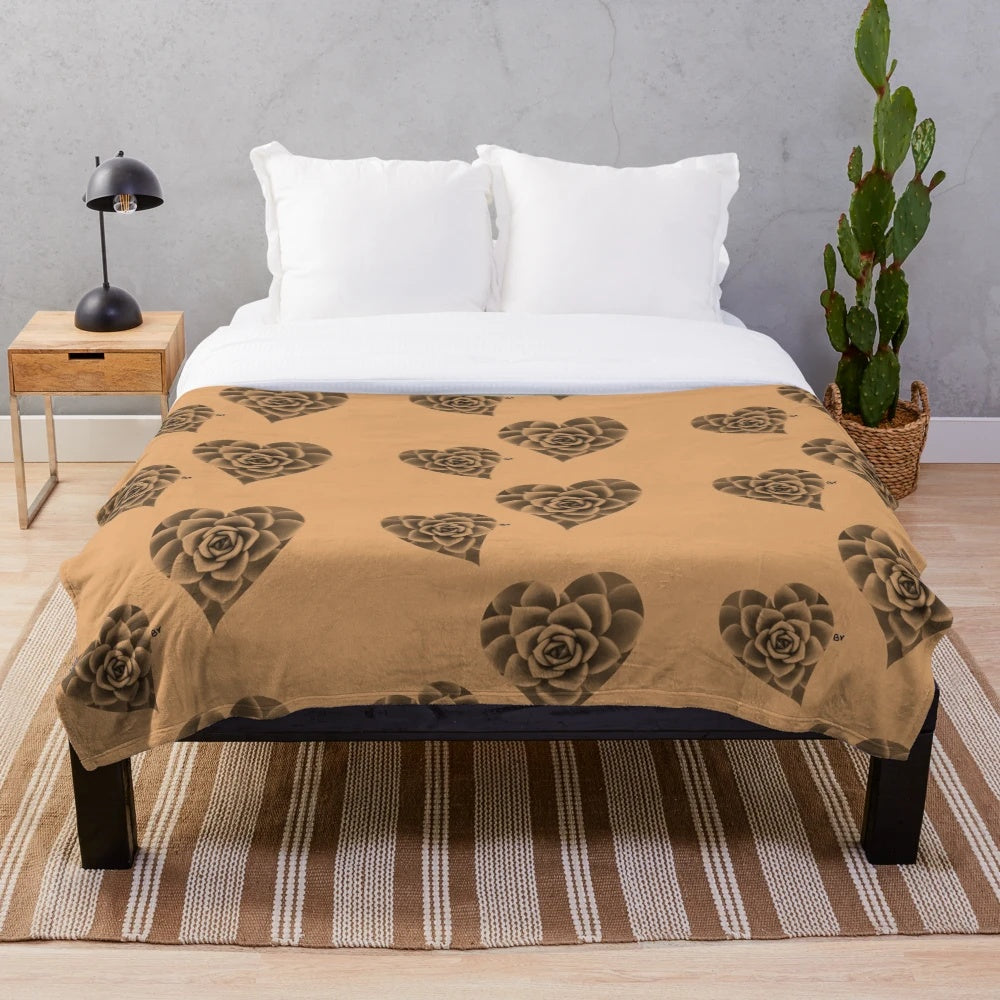 Soulmates Plush Blanket with Heart Design