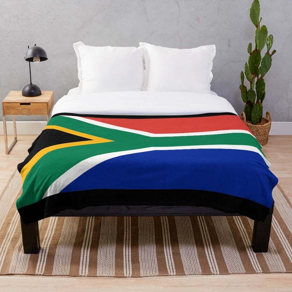 South African Springbok Flag Plush Blanket