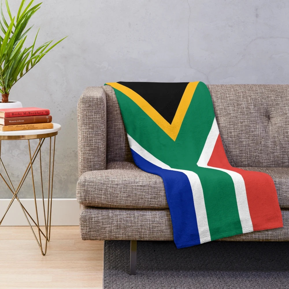 South African Springbok Flag Plush Blanket