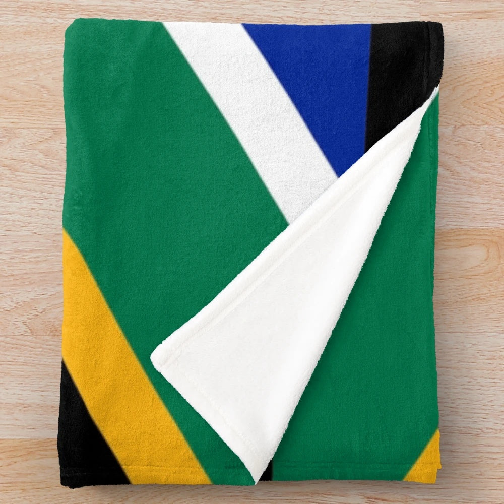 South African Springbok Flag Plush Blanket