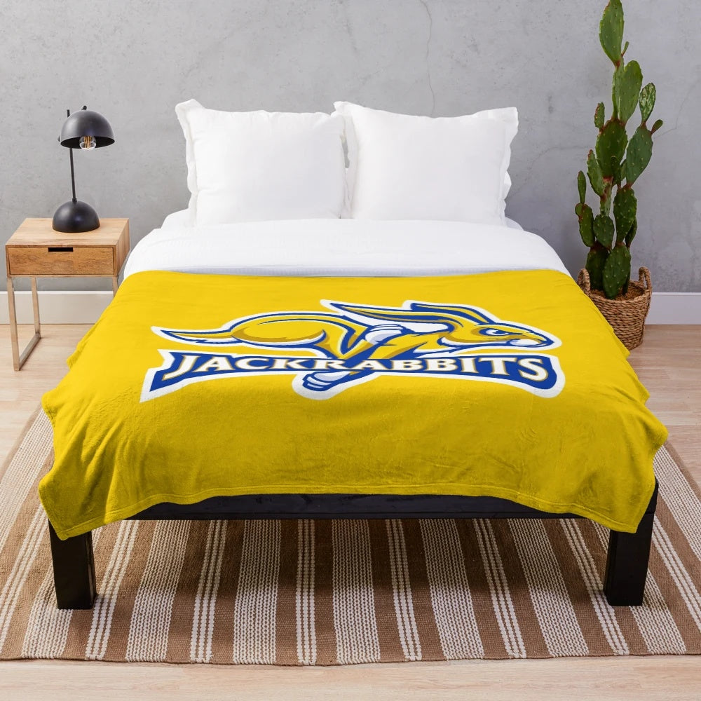 South Dakota Jackrabbits Plush Blanket with the team logo and colors