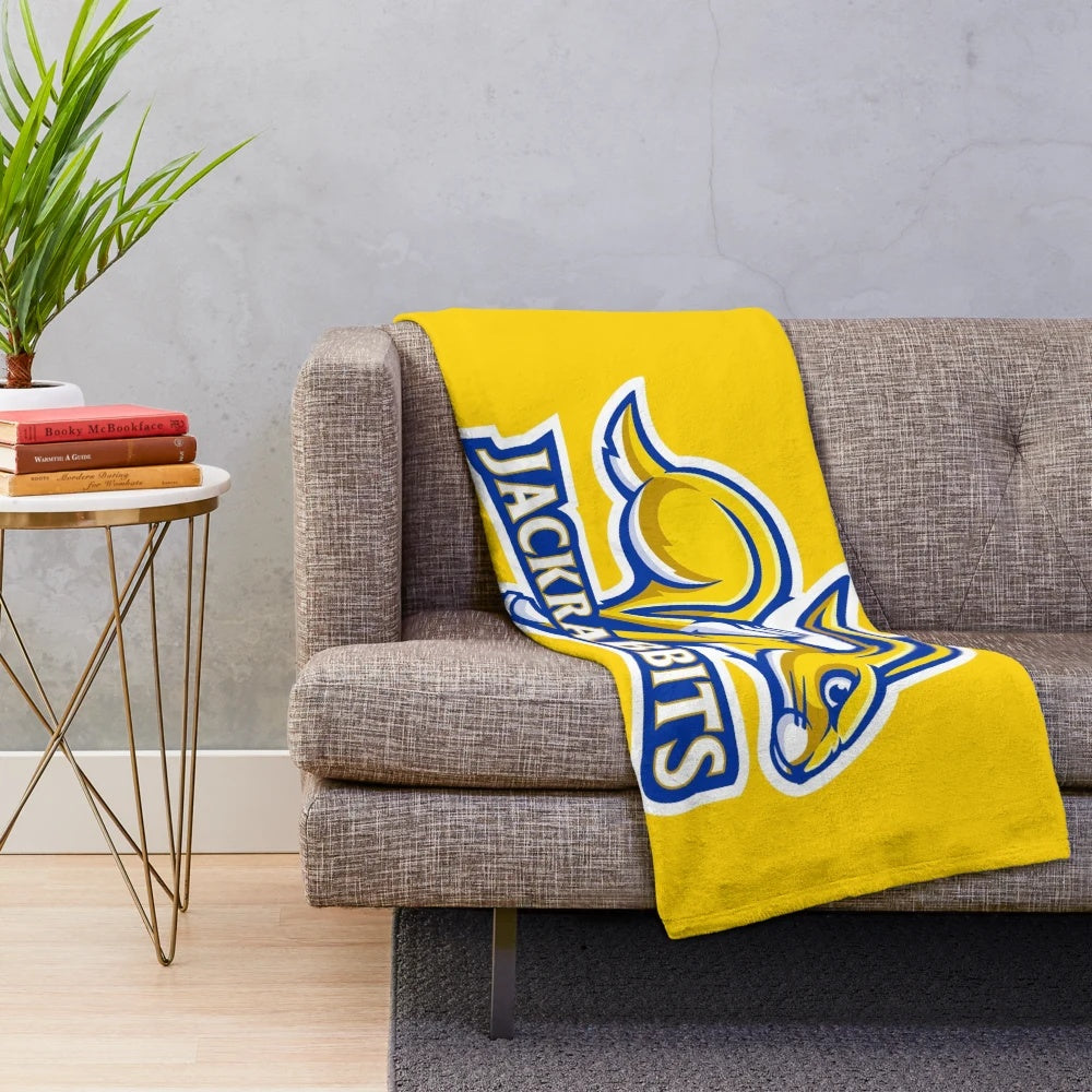 South Dakota Jackrabbits Plush Blanket with the team logo and colors