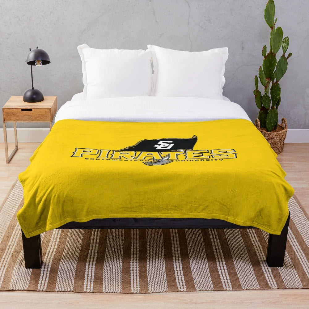 Southwestern University Plush Blanket featuring the school's logo and colors