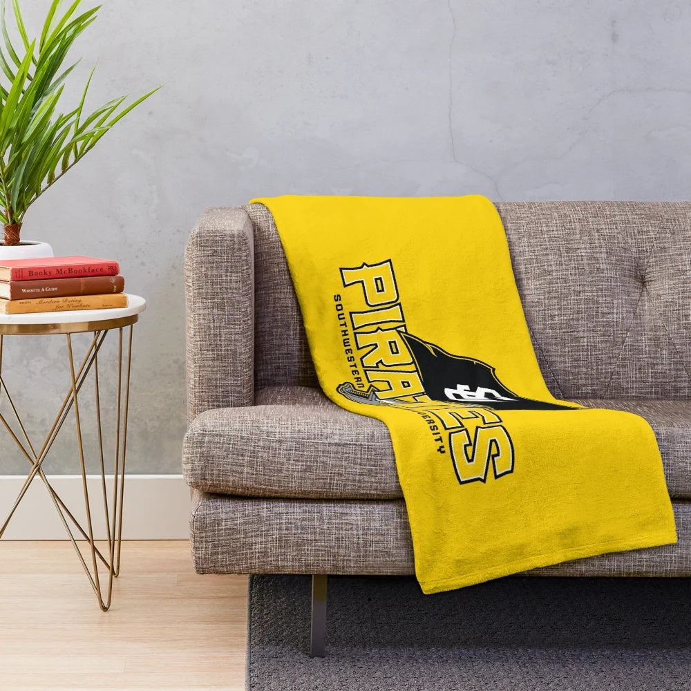 Southwestern University Plush Blanket featuring the school's logo and colors