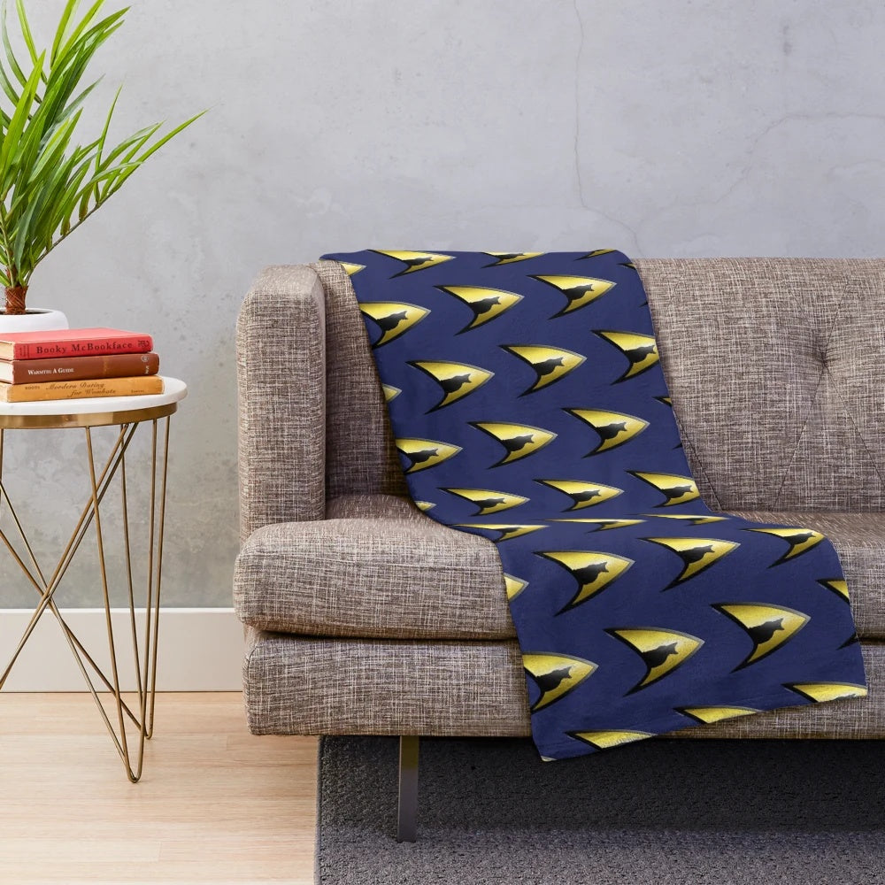 Starfleet cat plush blanket with silhouette design