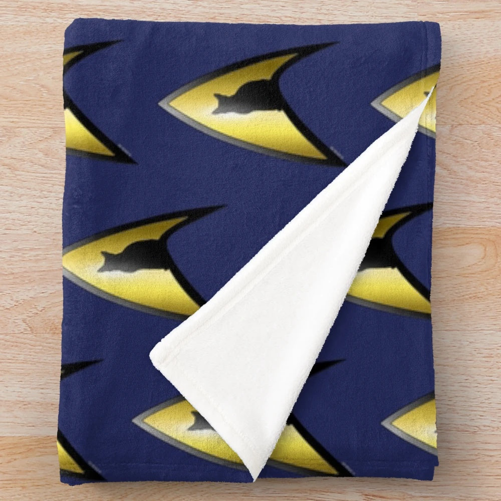 Starfleet cat plush blanket with silhouette design