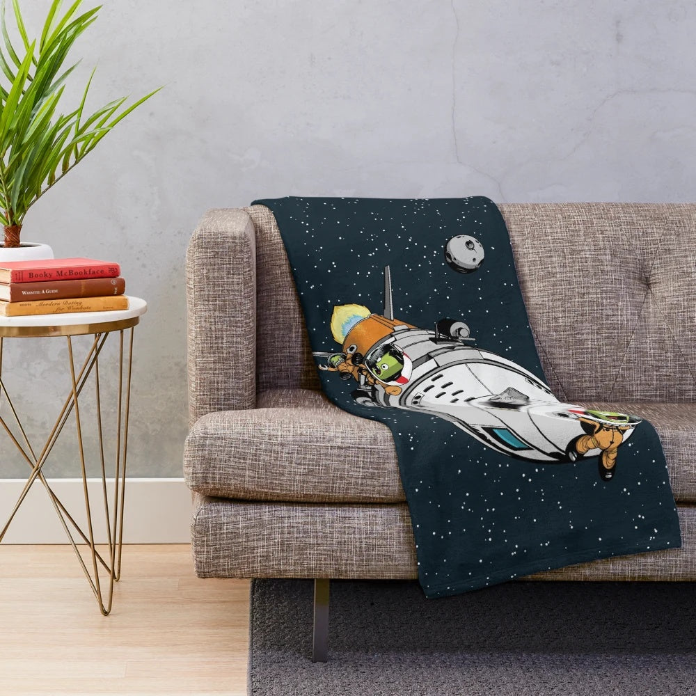 Jebbin' Plush Blanket - A cozy, space-themed plush blanket perfect for Kerbal Space Program fans