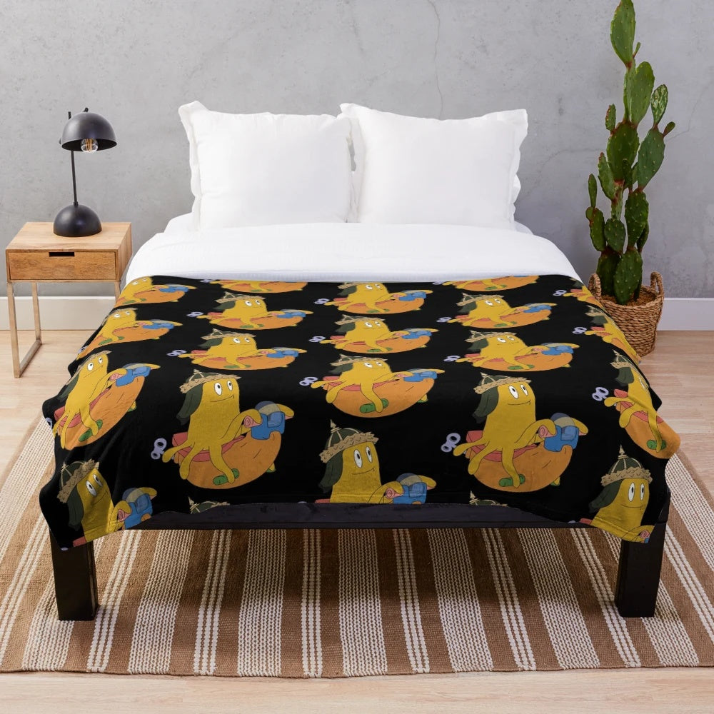 Scooty Bean space-themed plush blanket