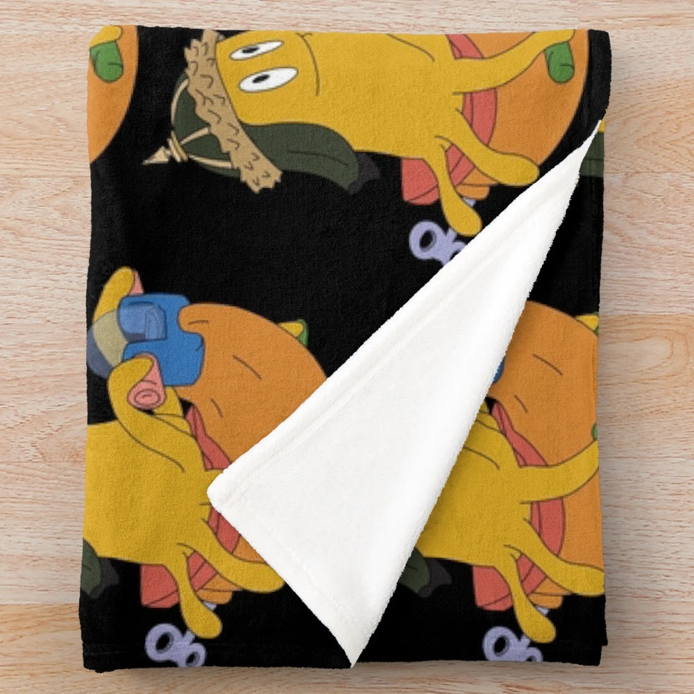 Scooty Bean space-themed plush blanket