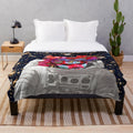 Plush blanket with boho alien design in space theme