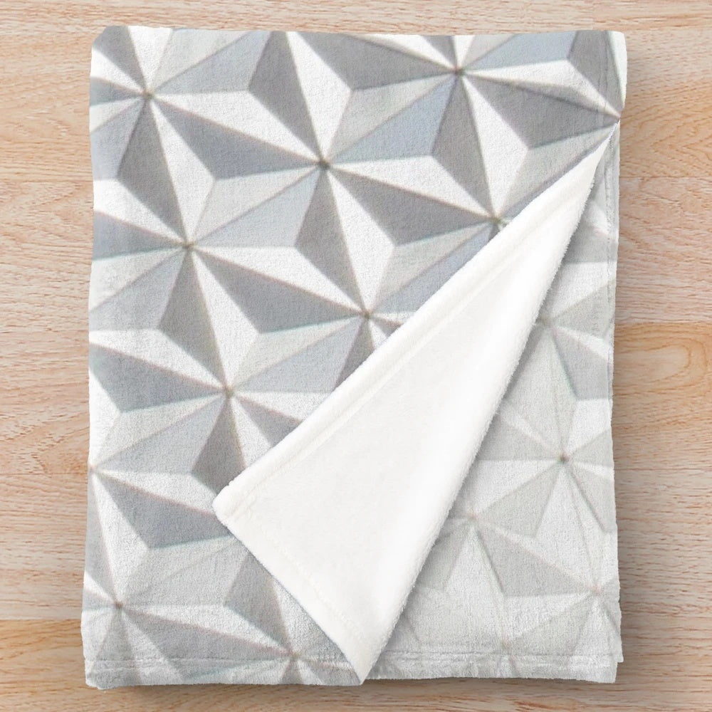 Spaceship Earth plush blanket featuring the iconic Epcot structure