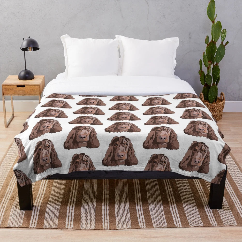 Chocolate Spaniel Plush Blanket