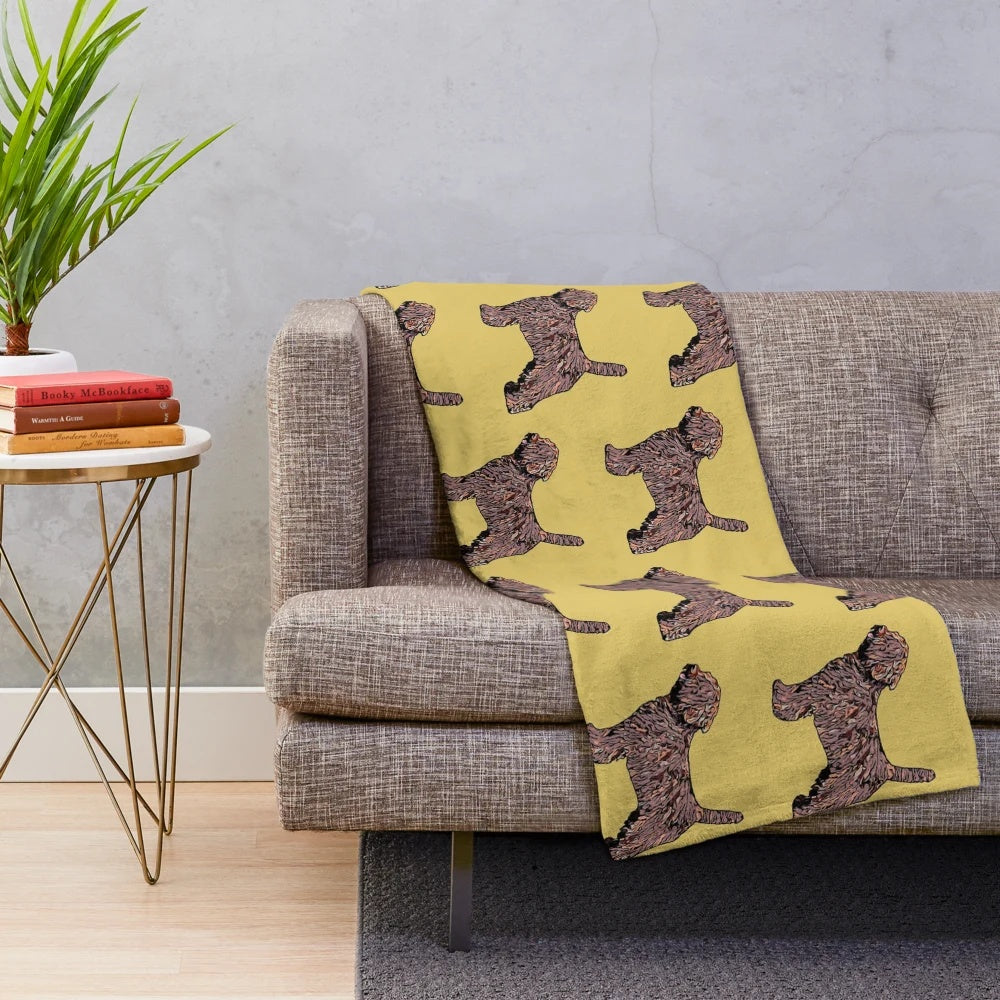 Soft and warm plush blanket featuring the silhouette of a Spanish Water Dog