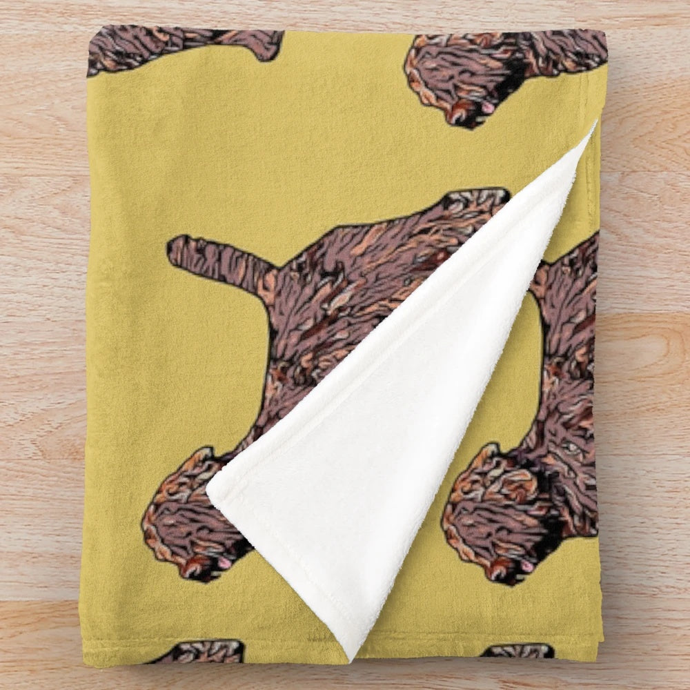 Soft and warm plush blanket featuring the silhouette of a Spanish Water Dog