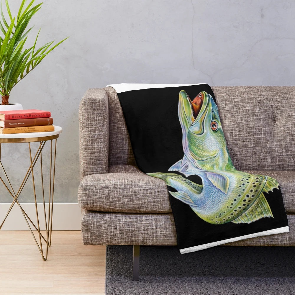 Speckled trout plush blanket