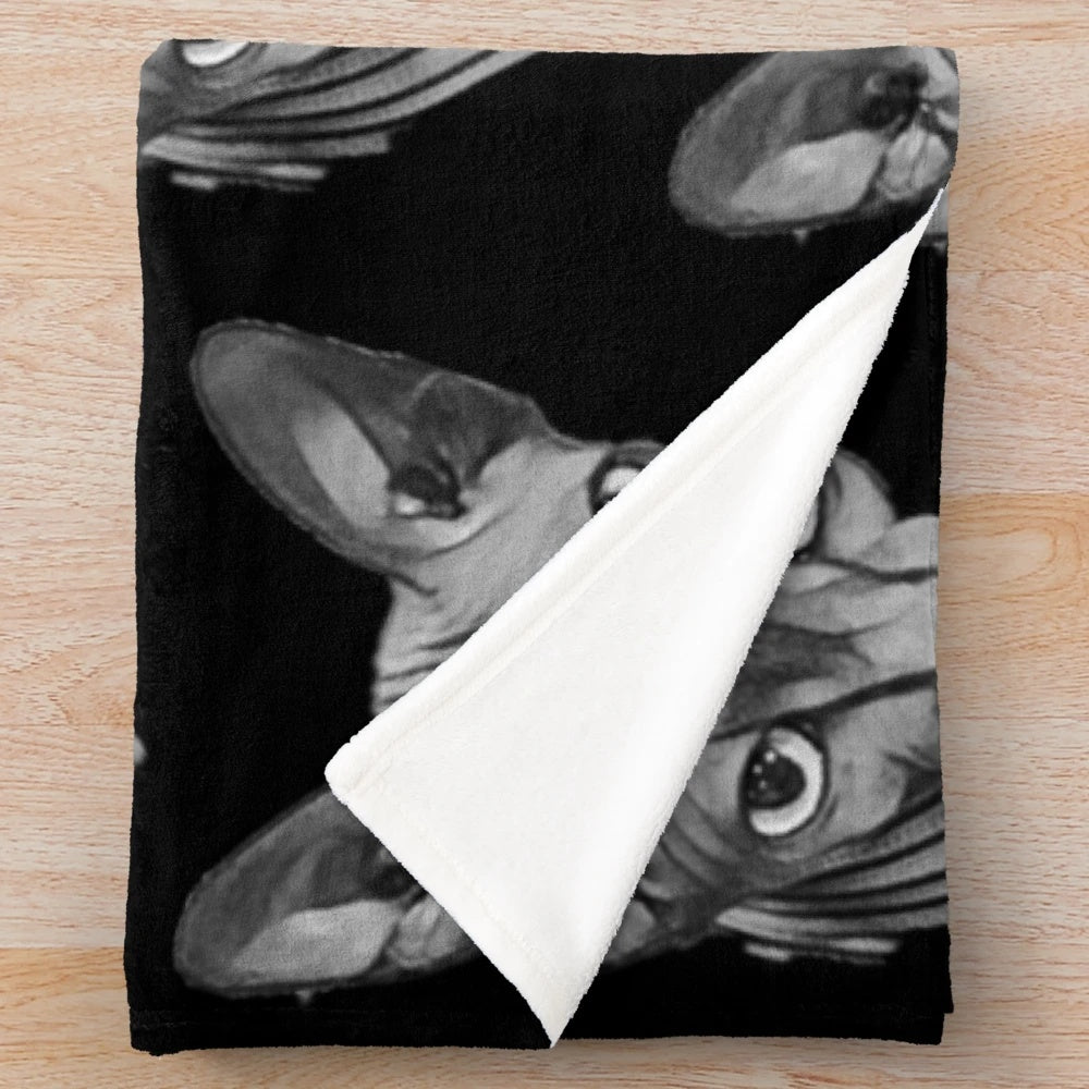 Sphynx cat plush blanket for pet owners